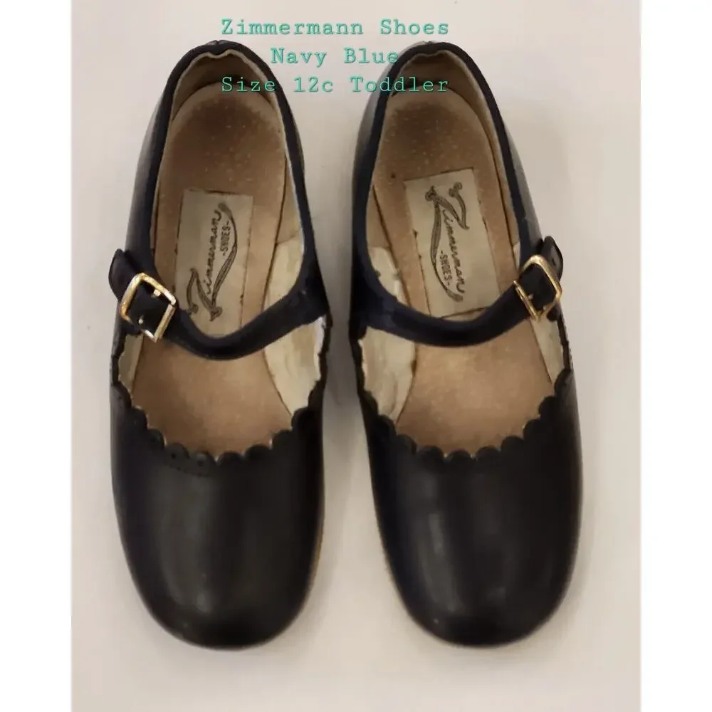 Navy Scalloped Mary Jane ZIMMERMAN Dress Party‎ Shoes Size 12c